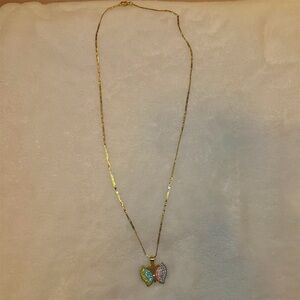 Gold-tone Butterfly Pendant Necklace